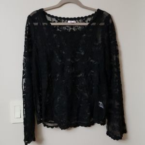 Mesh black blouse
